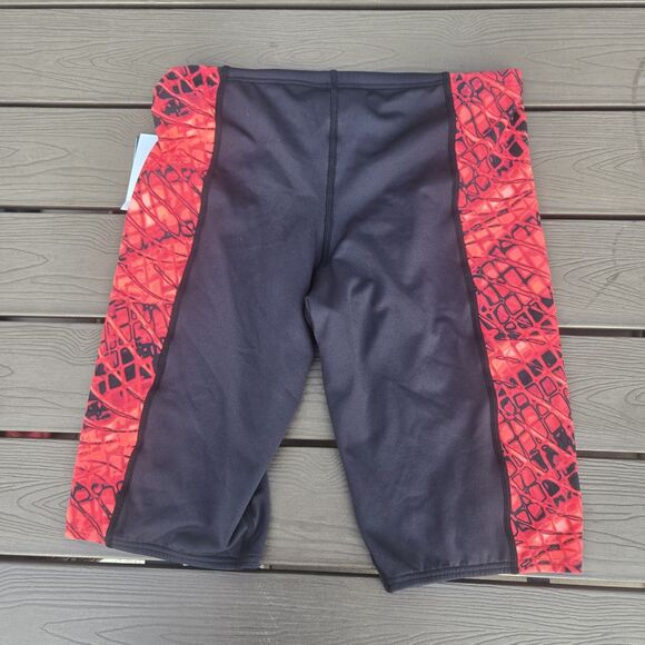 TYR  Durafast Elite P lexus Red/black Men's Boy's Swim Jammer Size 32 New - Picture 2 of 3